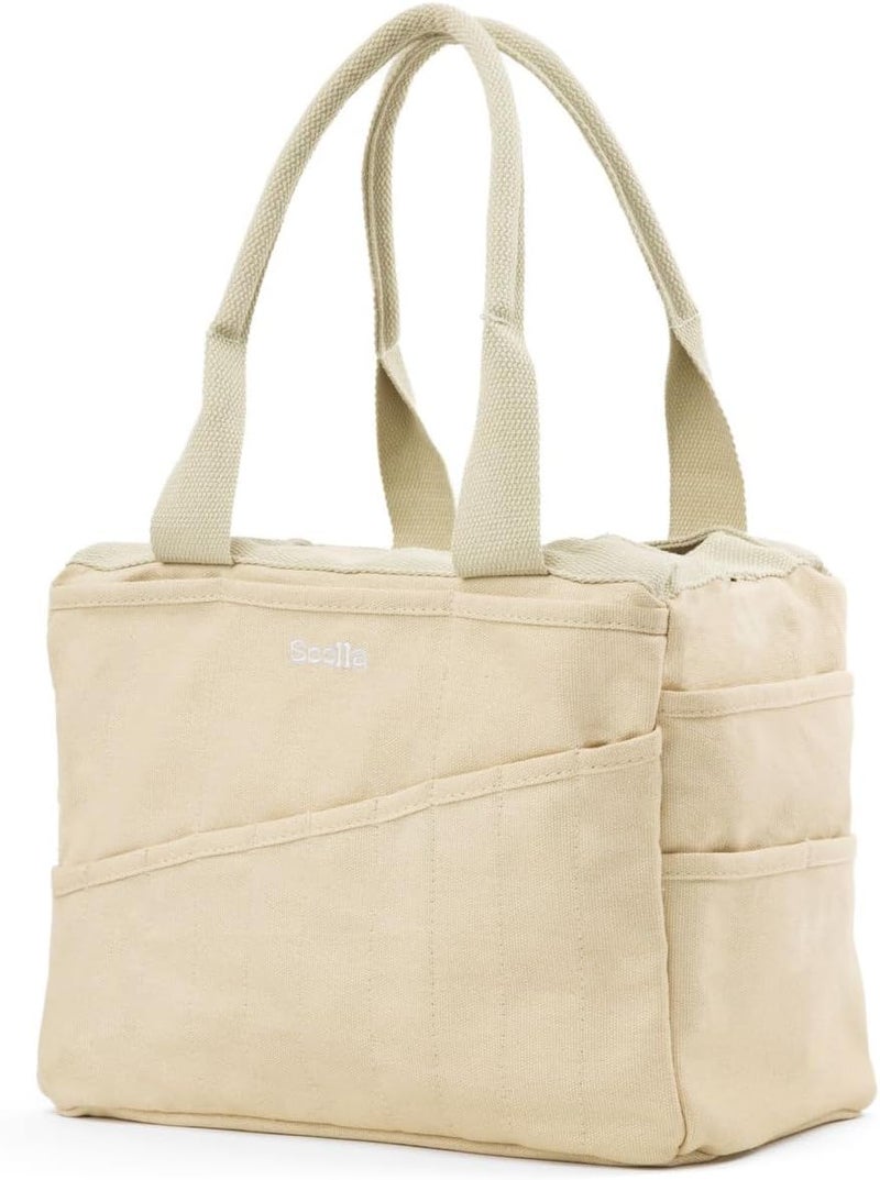 Soolla Studio Bag: Pottery Tool Bag & Craft Storage, Art Supply Organizer, Washable Tote, Knitting Yarn, Crochet Projects, 30 Pockets, 20+ Canvas Colors, Gift for Artists & Teachers (Boho Beige) - Image 4